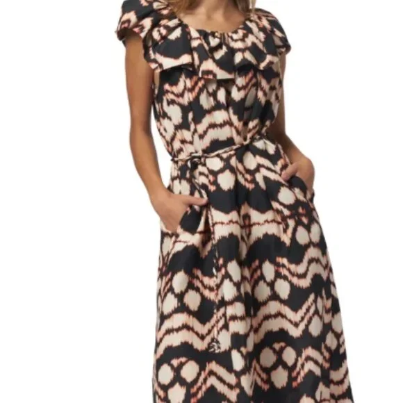 NWOT ULLA JOHNSON Anora Silk Midi Dress in Obsidian S $890